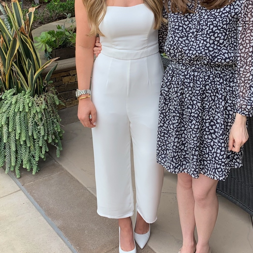 Fame and Partners White Strapless Jumpsuit